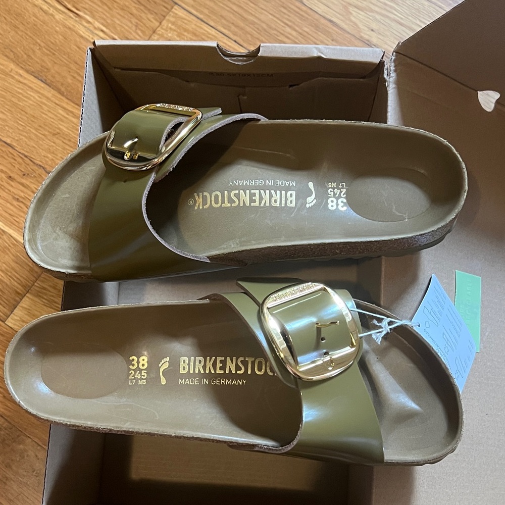 Birkenstock Women's Green Slide Sandals